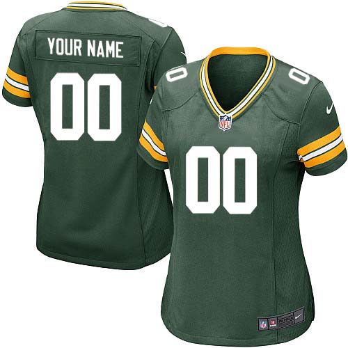 Nike Green Bay Packers Customized Green Stitched Women's NFL Jersey